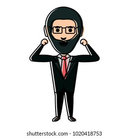 cartoon businessman icon