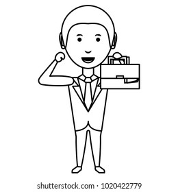 Cartoon businessman icon