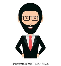 cartoon businessman icon