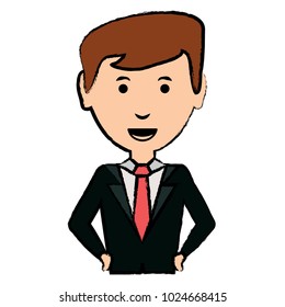 cartoon businessman icon