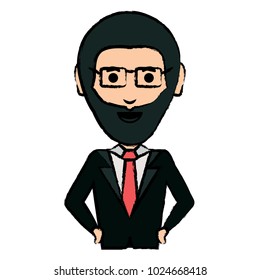 cartoon businessman icon