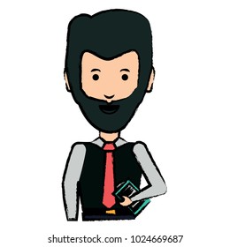 cartoon businessman icon