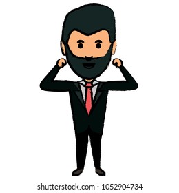 cartoon businessman icon