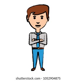cartoon businessman icon