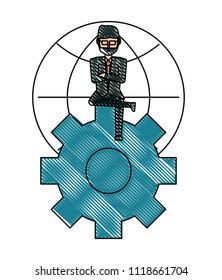 Cartoon businessman icon