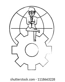 Cartoon businessman icon