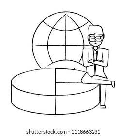 Cartoon businessman icon