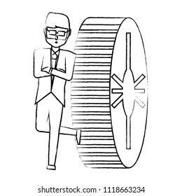 Cartoon businessman icon