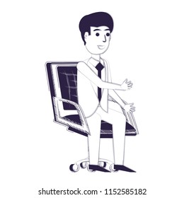 cartoon businessman icon