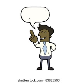 empresario de dibujos animados con idea