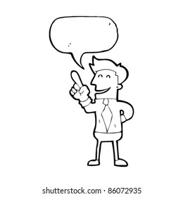 cartoon businessman with idea