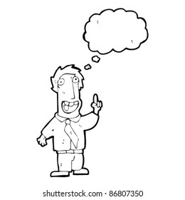 cartoon businessman with idea