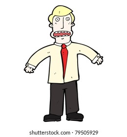 cartoon businessman panicking