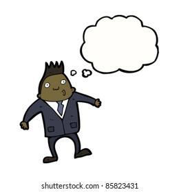 cartoon businessman picturing the future