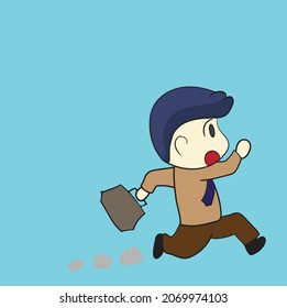  cartoon of a businessman running