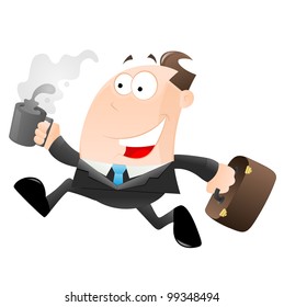 Cartoon Businessman Running