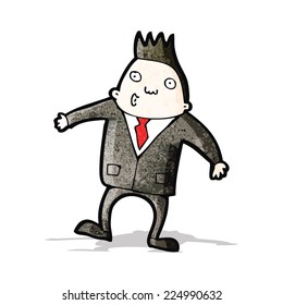 cartoon businessman shrugging shoulders