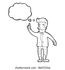 empresario de dibujos animados con solución