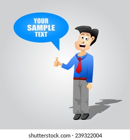 Cartoon Businessman Speaking