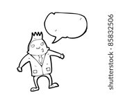 cartoon businessman with speech bubble