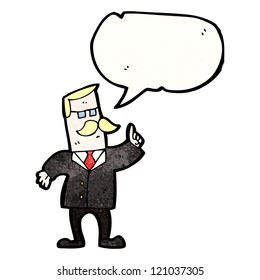 cartoon businessman with speech bubble