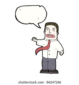 cartoon businessman with speech bubble