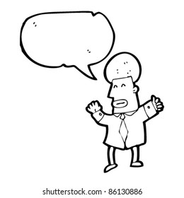 Cartoon-Geschäftsmann mit Sprachblase