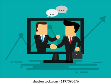 cartoon businessman startup and success with vector design