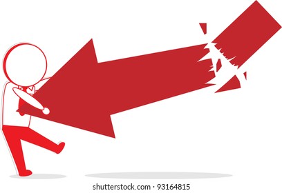 Cartoon Businessman Stressed Red Failing Stock Vector (Royalty Free ...