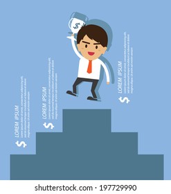 cartoon businessman of success business