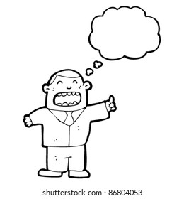 Cartoon Business Man Thinking