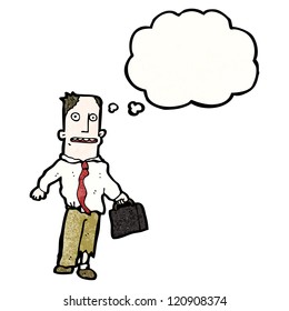 cartoon businessman in torn clothes