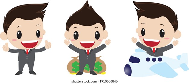 Cartoon businessman with vector illustration