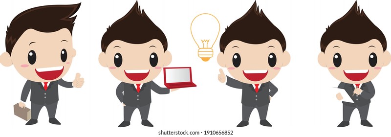 Cartoon businessman with vector illustration