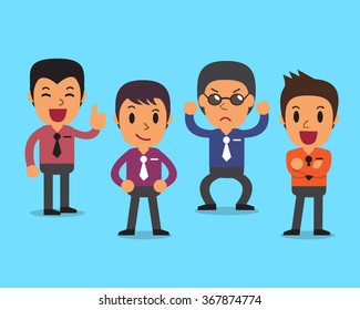 Cartoon businessmen character poses
