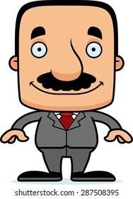 A cartoon businessperson man smiling.