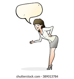 cartoon businesswoman explaining with speech bubble