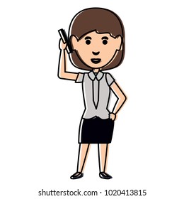 cartoon businesswoman icon