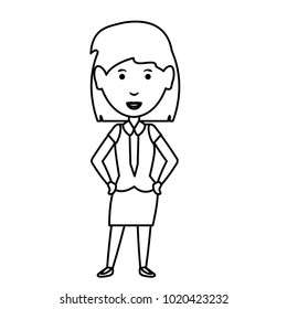 cartoon businesswoman icon