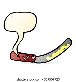 cuchillo de mantequilla de caricatura con burbuja de habla