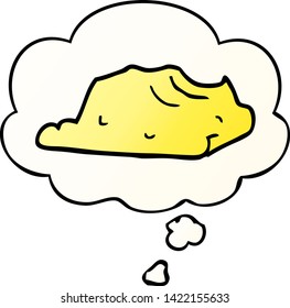 Cartoon-Butter mit Gedankenblase im glatten Farbverlauf-Stil
