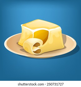 Cartoon Butter. Vector Illustration.