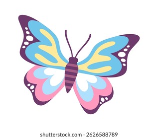 Cartoon butterfly bright insect design