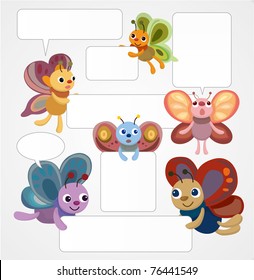 cartoon butterfly card/speech