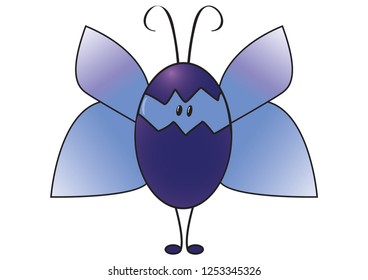 cartoon butterfly in the egg