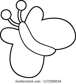 Cartoon butterfly - flying - isolated - vector coloring page - illustration for children