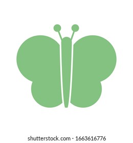 cartoon butterfly icon over white background, silhouette style, vector illustration