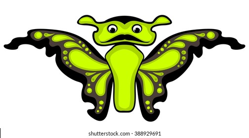 Cartoon butterfly. Isolated on white background