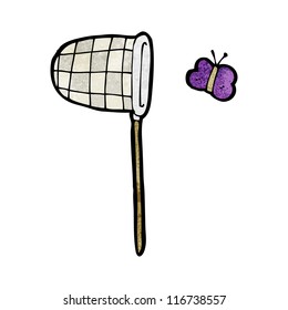 cartoon butterfly and net