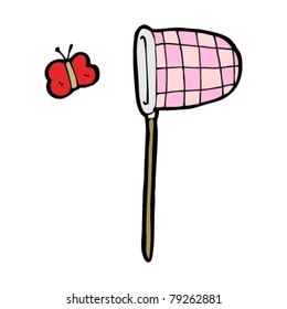 cartoon butterfly and net